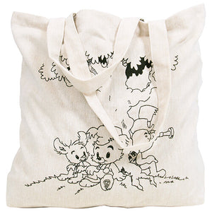 Tygväska, Bamse, beige, recycled, m. bälg 43 x 35 cm