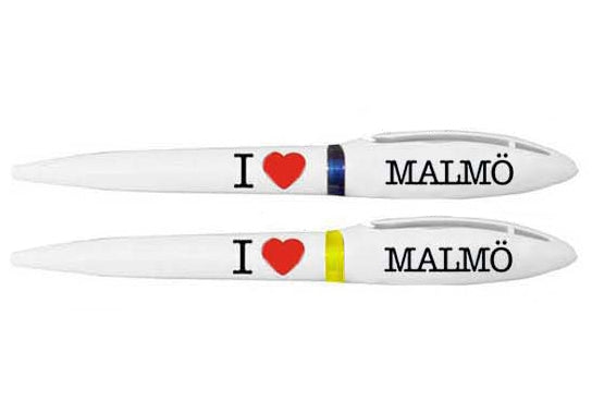 Penna i Hjärta Malmö, vit 14cm
