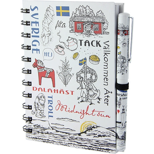 Notebook with pencil Sweden drawing