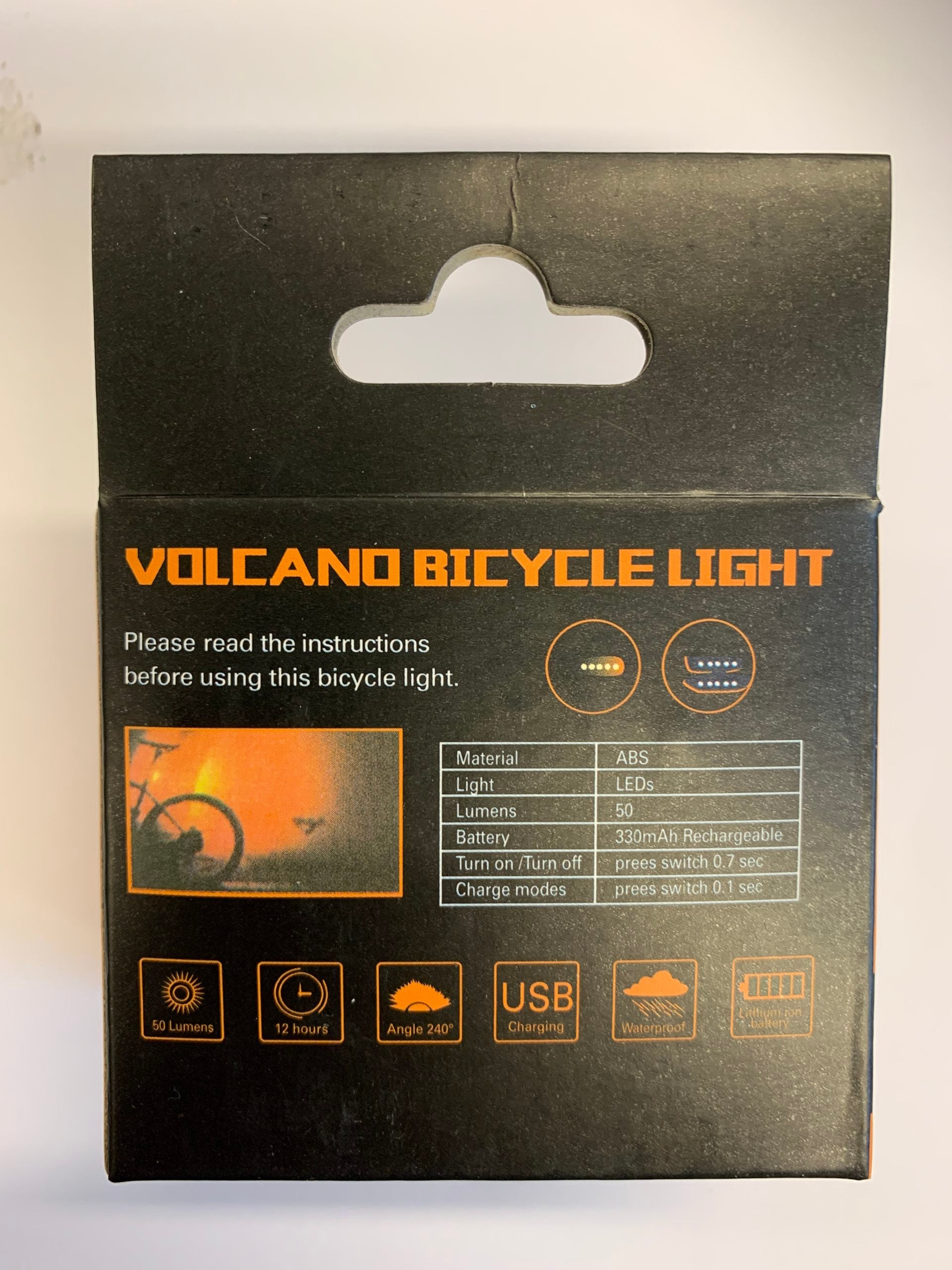 Bicycle light, rechargeable USB