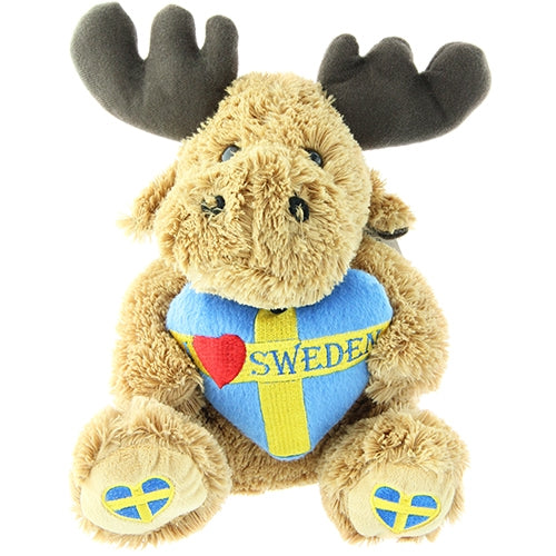Moose with Swedish heart, 20 cm