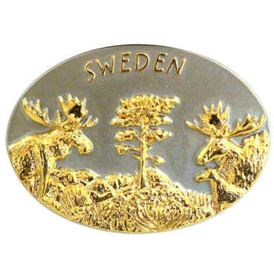 Magnet Älg Sweden guld
