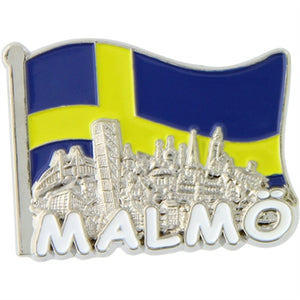 Magnet Malmö svensk flagga metall