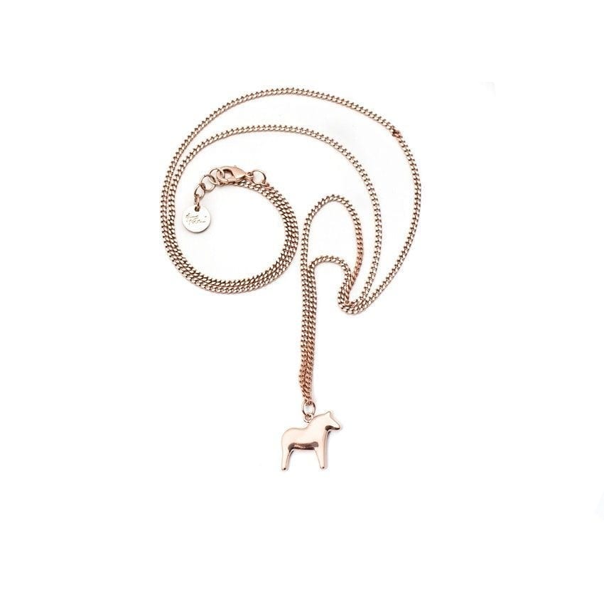 Necklace Dala horse 85 cm pink 